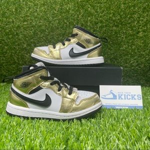 Air Jordan 1 Mid Metallic Gold (TD) Size 9C